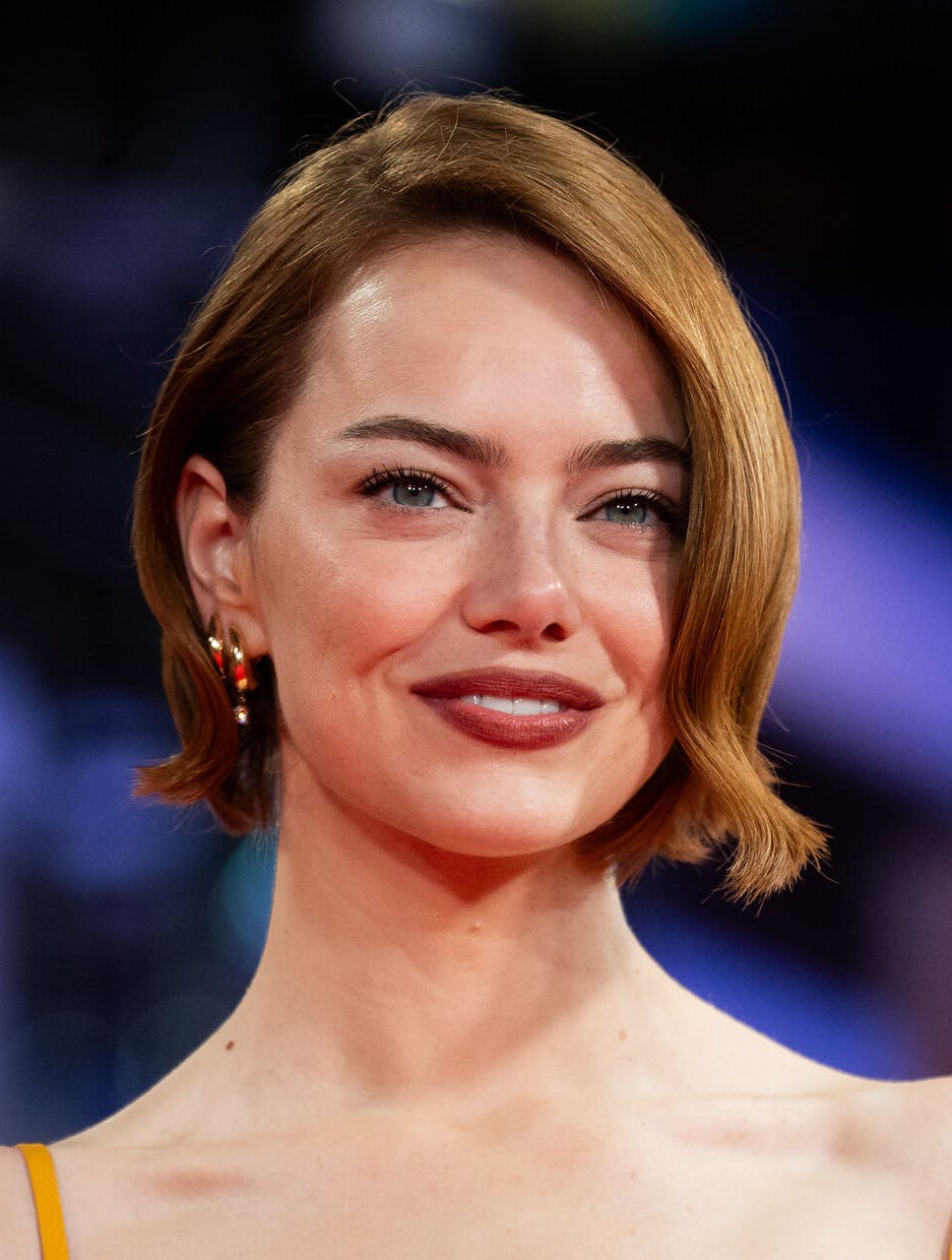 Emma Stone med kort hår