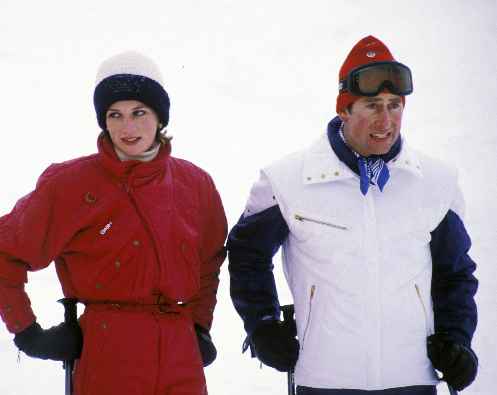 HRH, PRINCE CHARLES & THE PRINCESS DIANA OF WALES During a Skiing Holiday In Liechtenstein, January 24th 1985. Ref: CAP/PL ©Phil Loftus/Capital Pictures