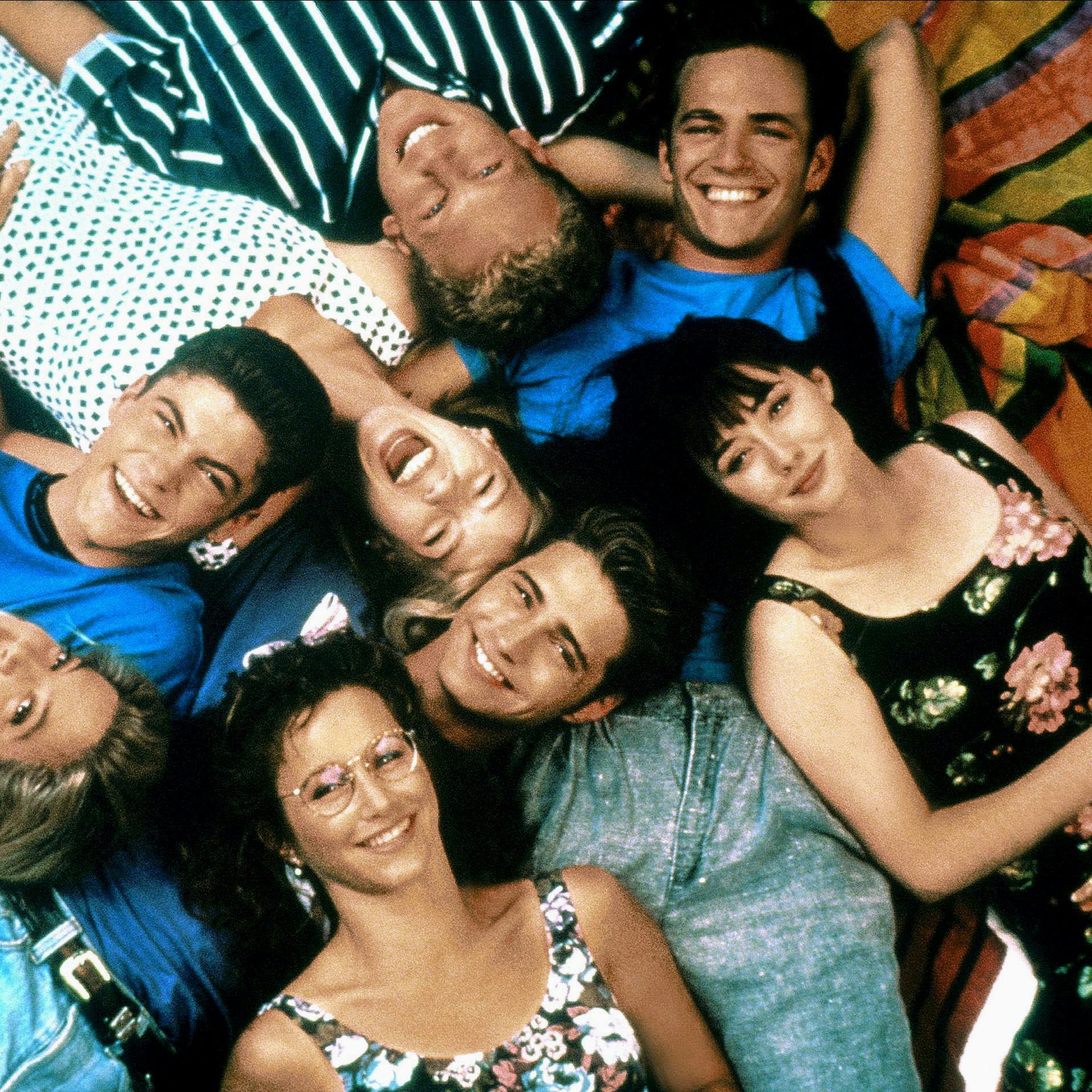 Ian Ziering, Luke Perry, Brian Austin Green, Jennie Garth, Shannen Doherty, Tori Spelling, Gabrielle Carteris & Jason Priestley Television: Beverly Hills, 90210 (TV-Serie) Usa 1990?2000, 04 October 1990 Date: 04 October 1990