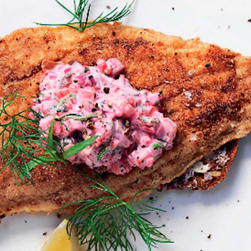 Fiskefilet med rodfrugt-remoulade