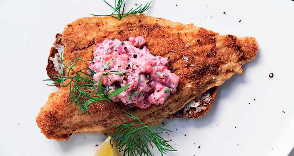 Fiskefilet med rodfrugt-remoulade