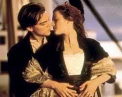 Leonardo DiCaprio og Kate Winslet som Jack og Rose i ”Titanic”