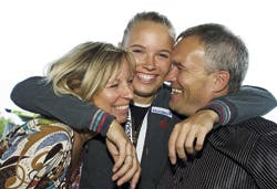 Caroline Wozniacki med mor og far