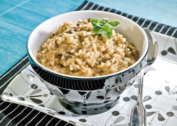 Risotto med forårsløg og svampe