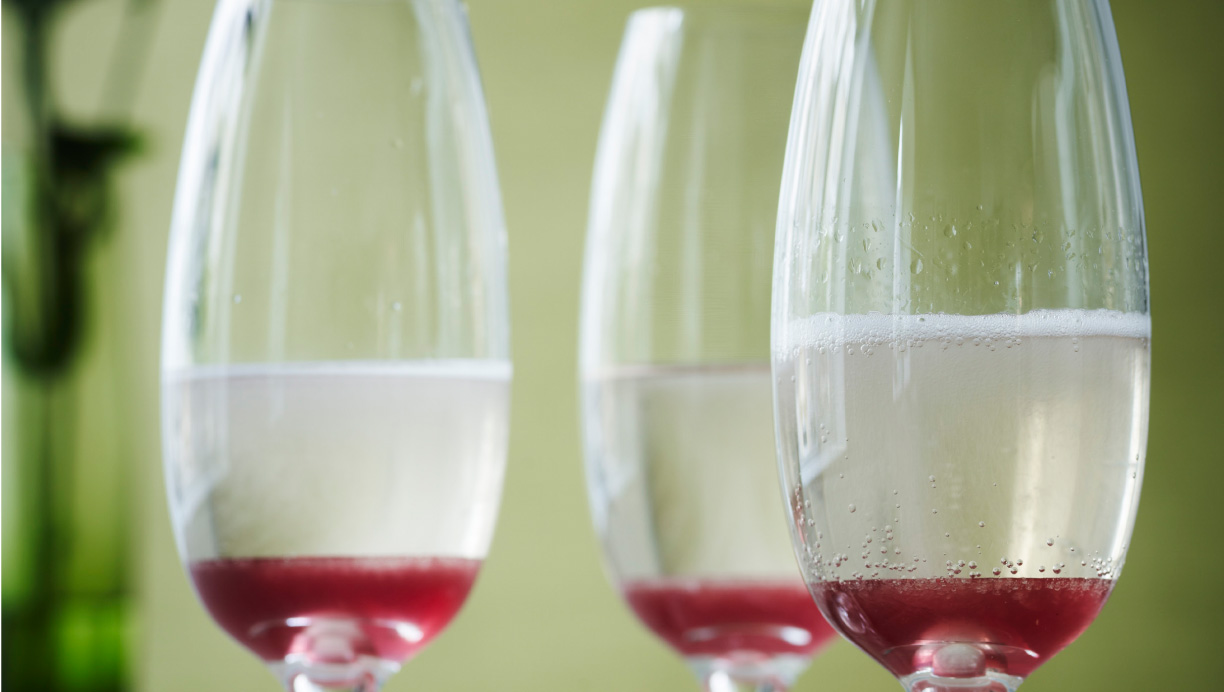 champagne med granatæble