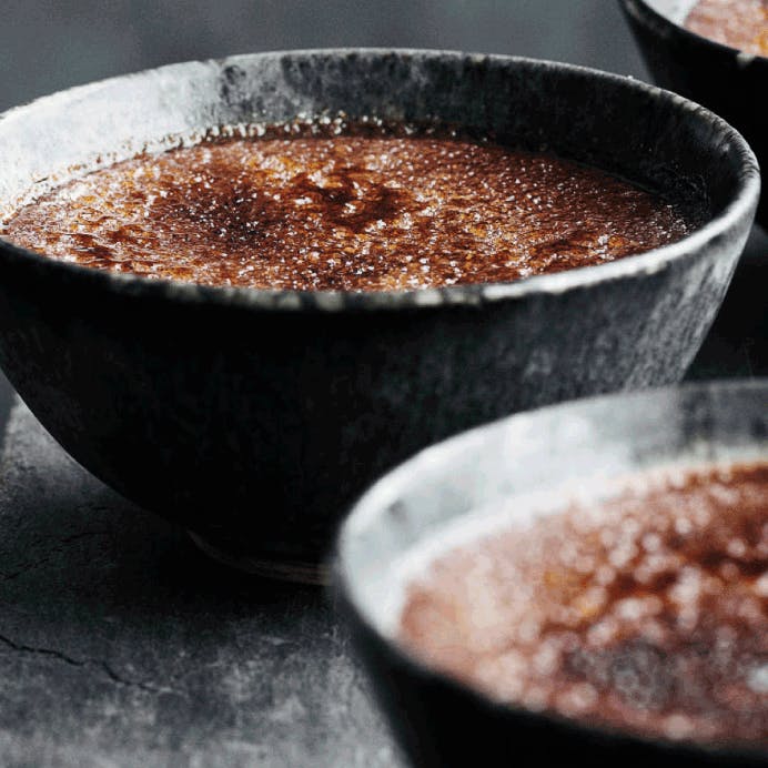 creme brulee med chokoladecreme
