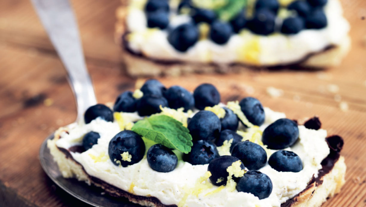 Blåbærtærte med mascarponecreme