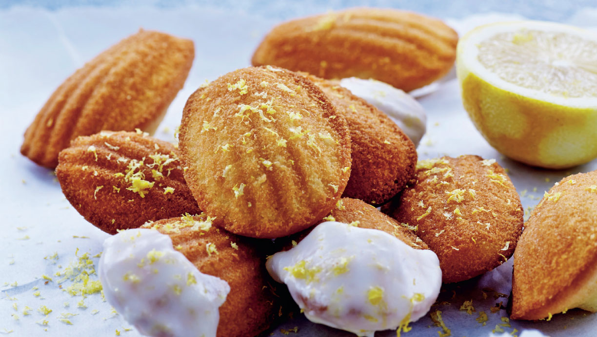 Madeleinekager med mandelmel og citron