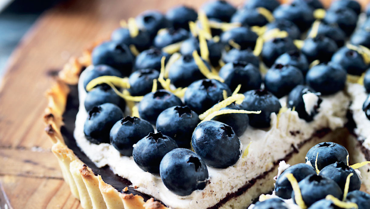 Tærte med blåbær og mascarponecreme