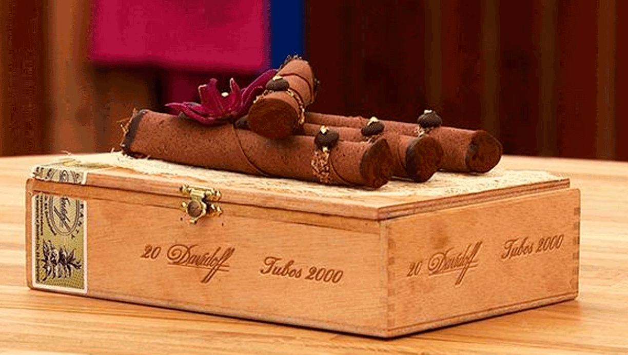 Cigarer med saltkaramel og fransk nougat 