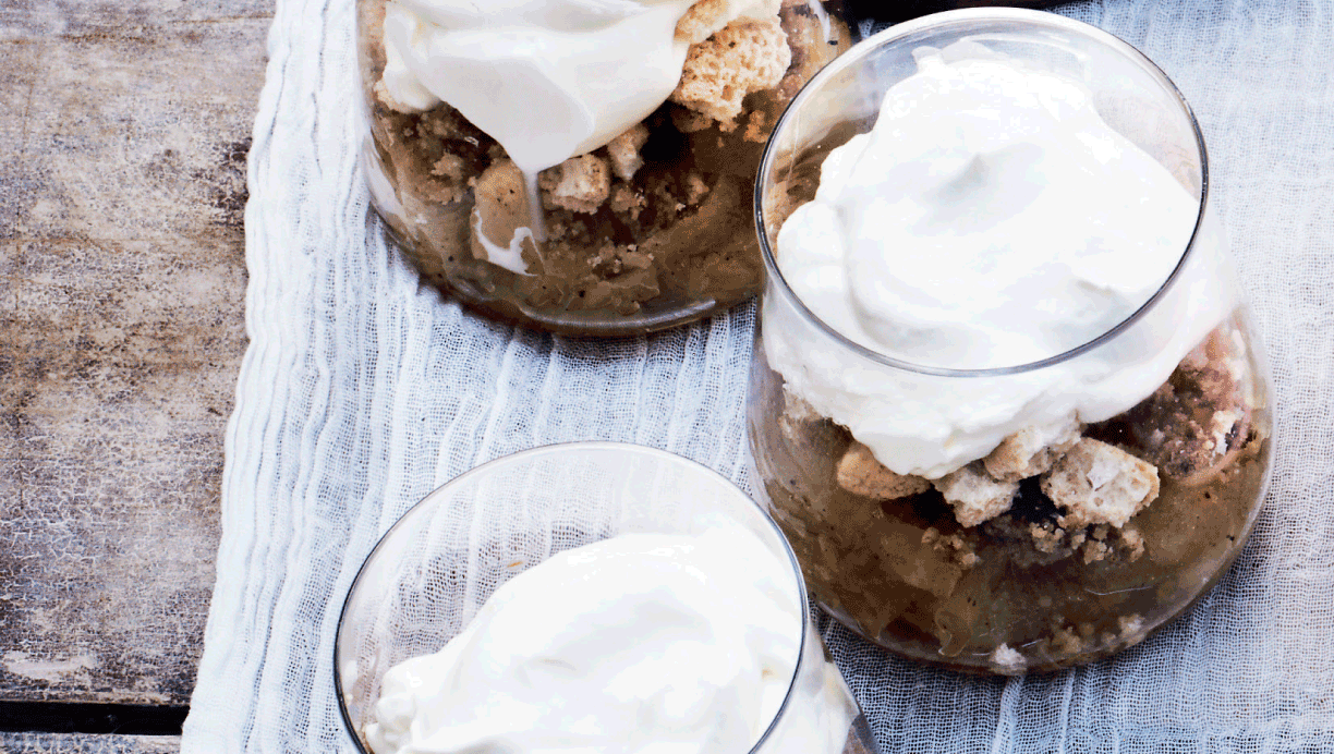 Gammeldags æblekage i glas