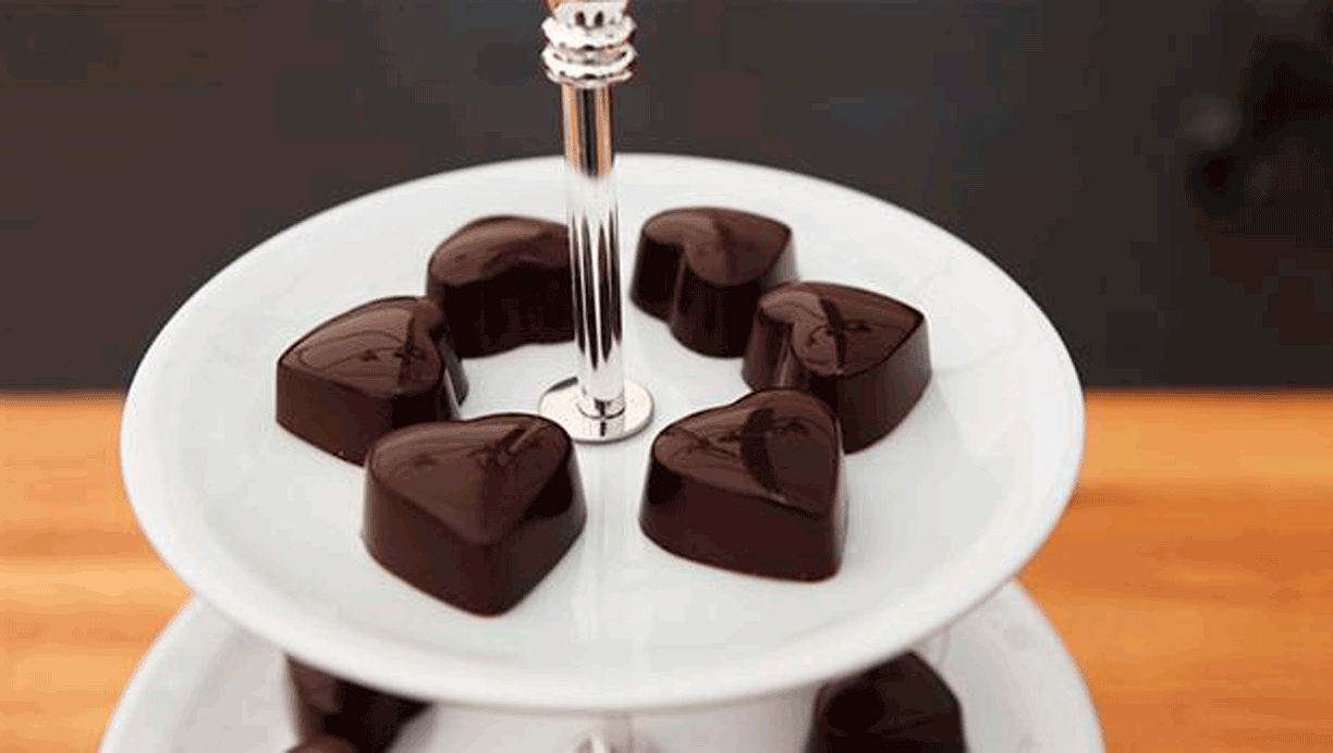 Fyldte chokoladehjerter