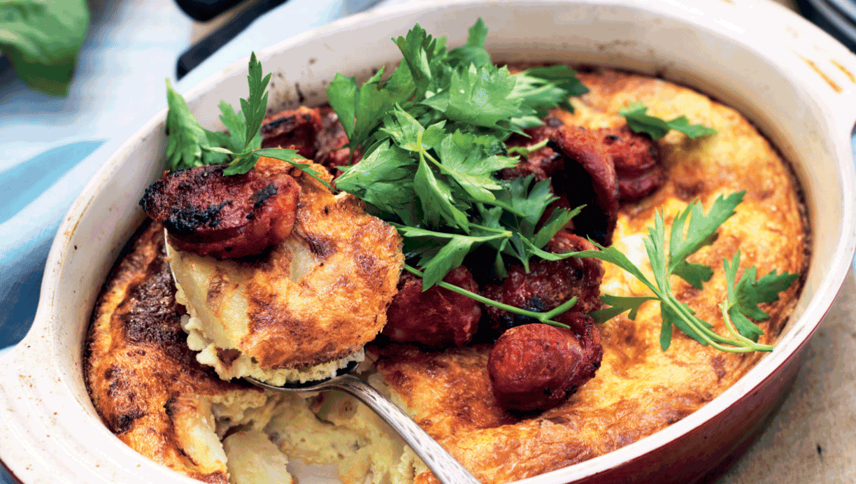 Kartoffeltortilla med chorizo - tortilla de patatas