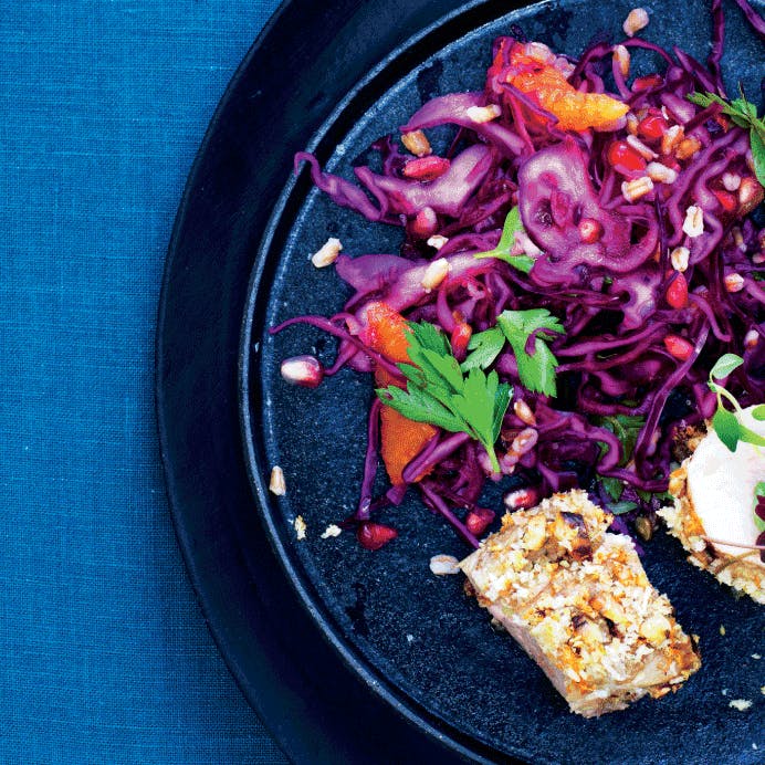 mørbrad og rødkålssalat