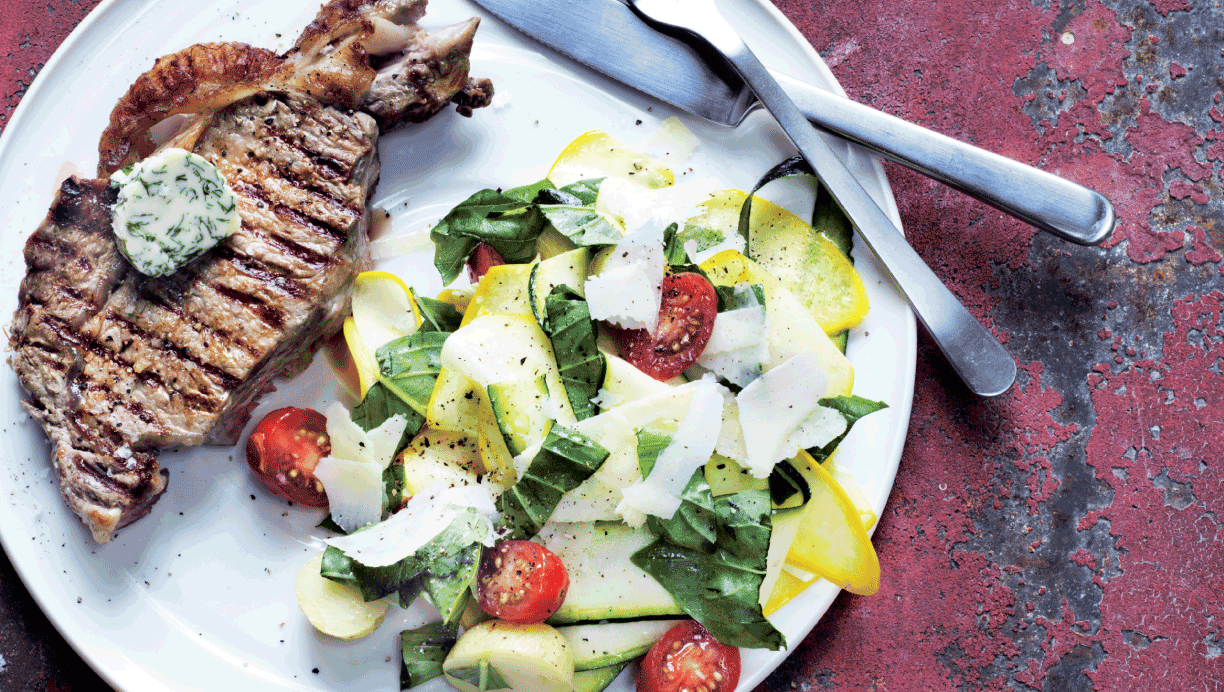 madplan, kotelet, salat, squash