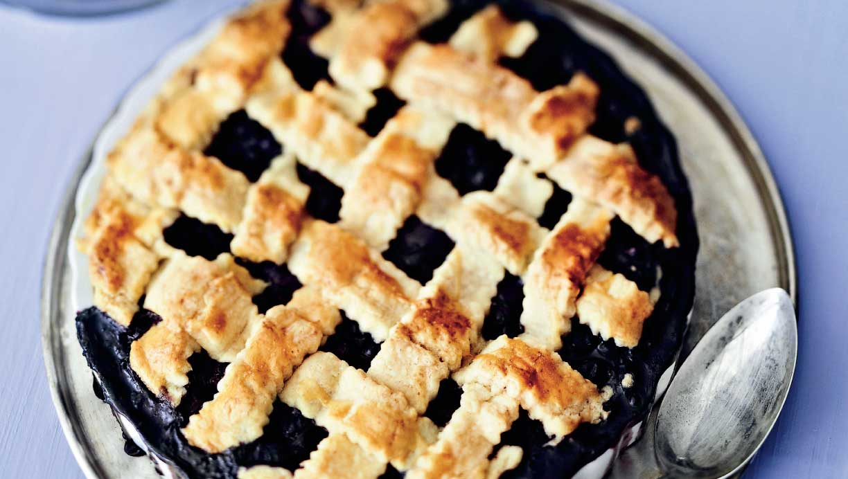 Blåbærtærte med gitterlåg