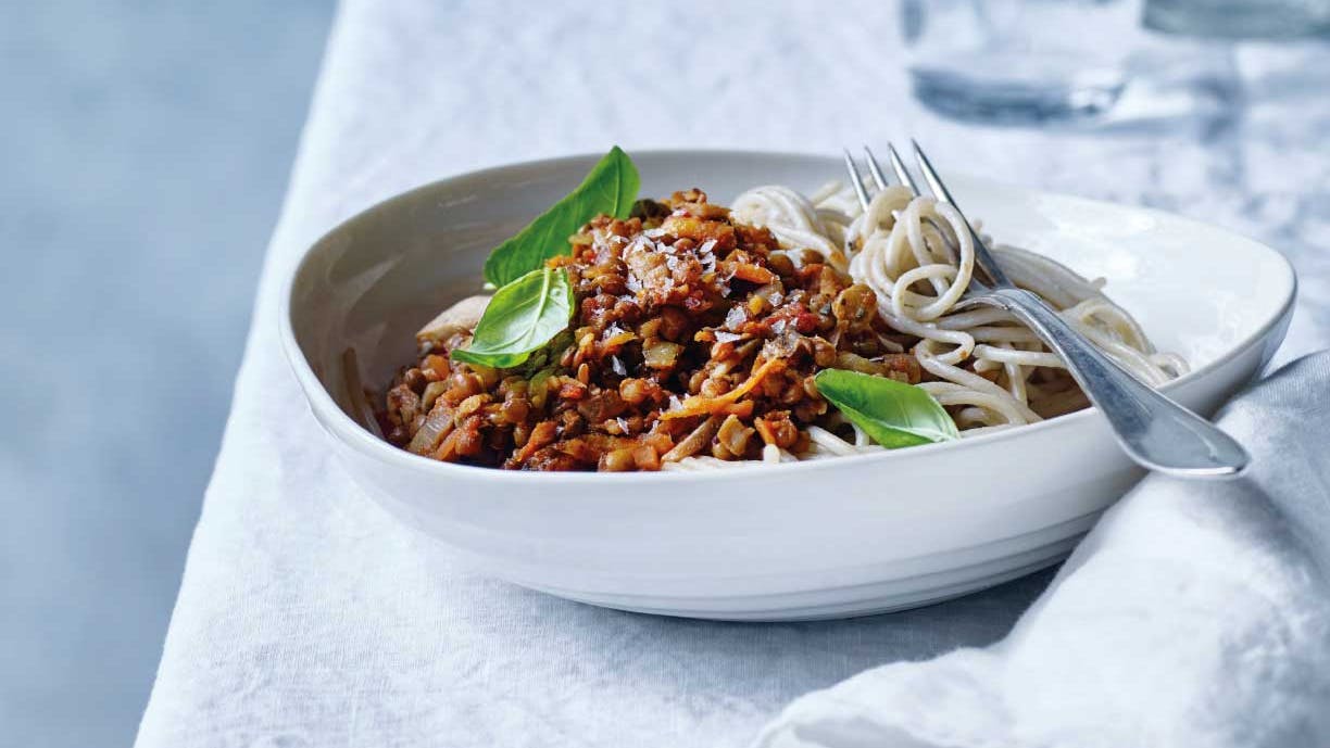 Spaghetti med linse-bolognese