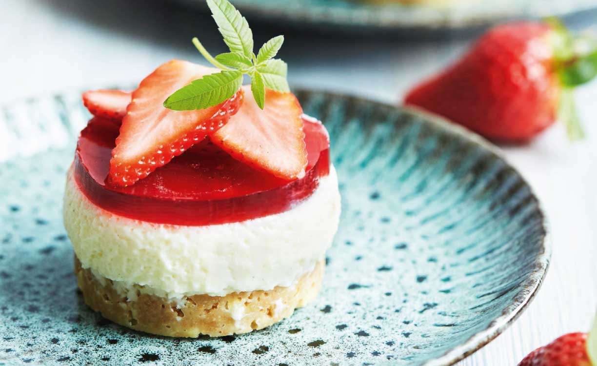 jordbærcheesecakes