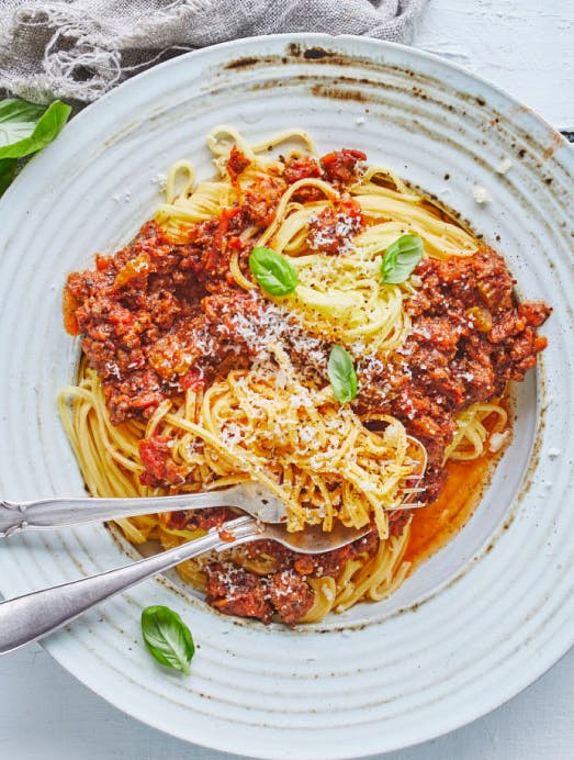 Pasta med kyllinge-bolognese
