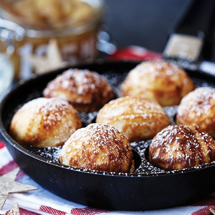 Æbleskiver med marcipan