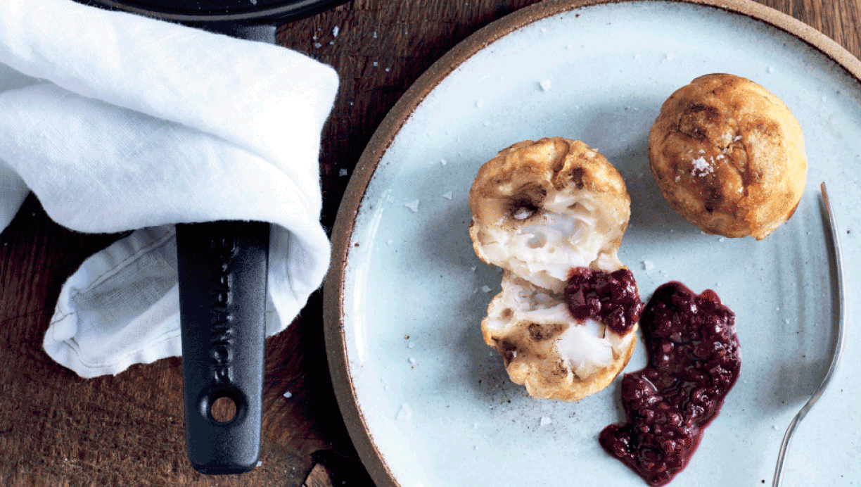 Æbleskiver med torsk