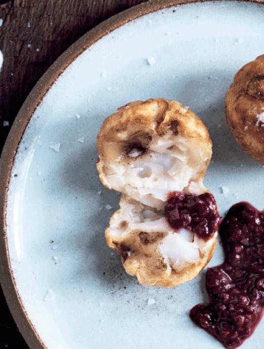 Æbleskiver med torsk