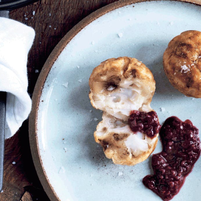 Æbleskiver med torsk