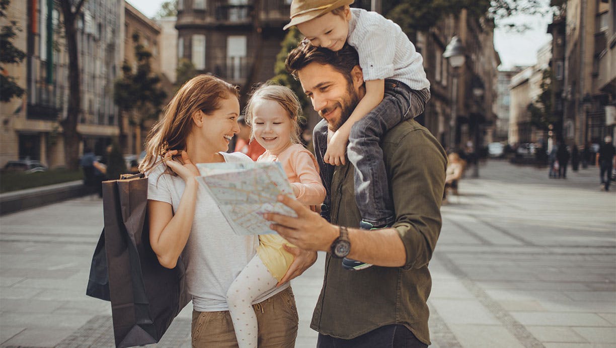 familie på ferie