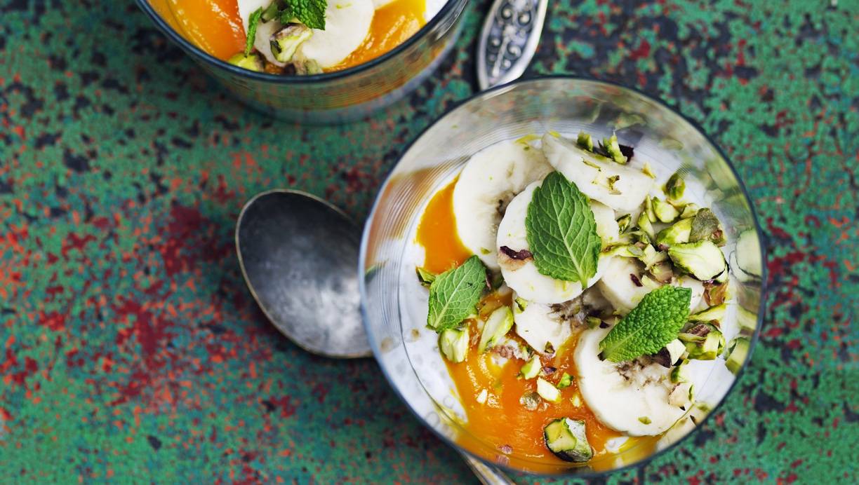 Banan og mango i kokoscreme