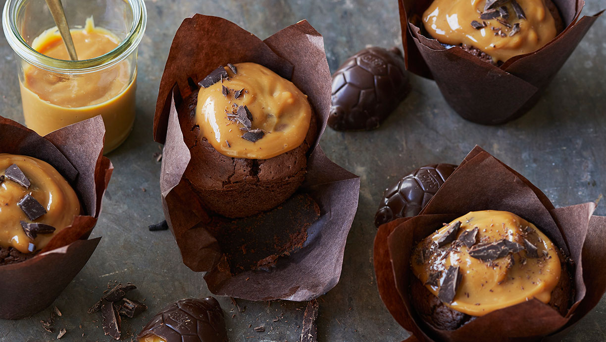 Chokolademuffins med skildpadder