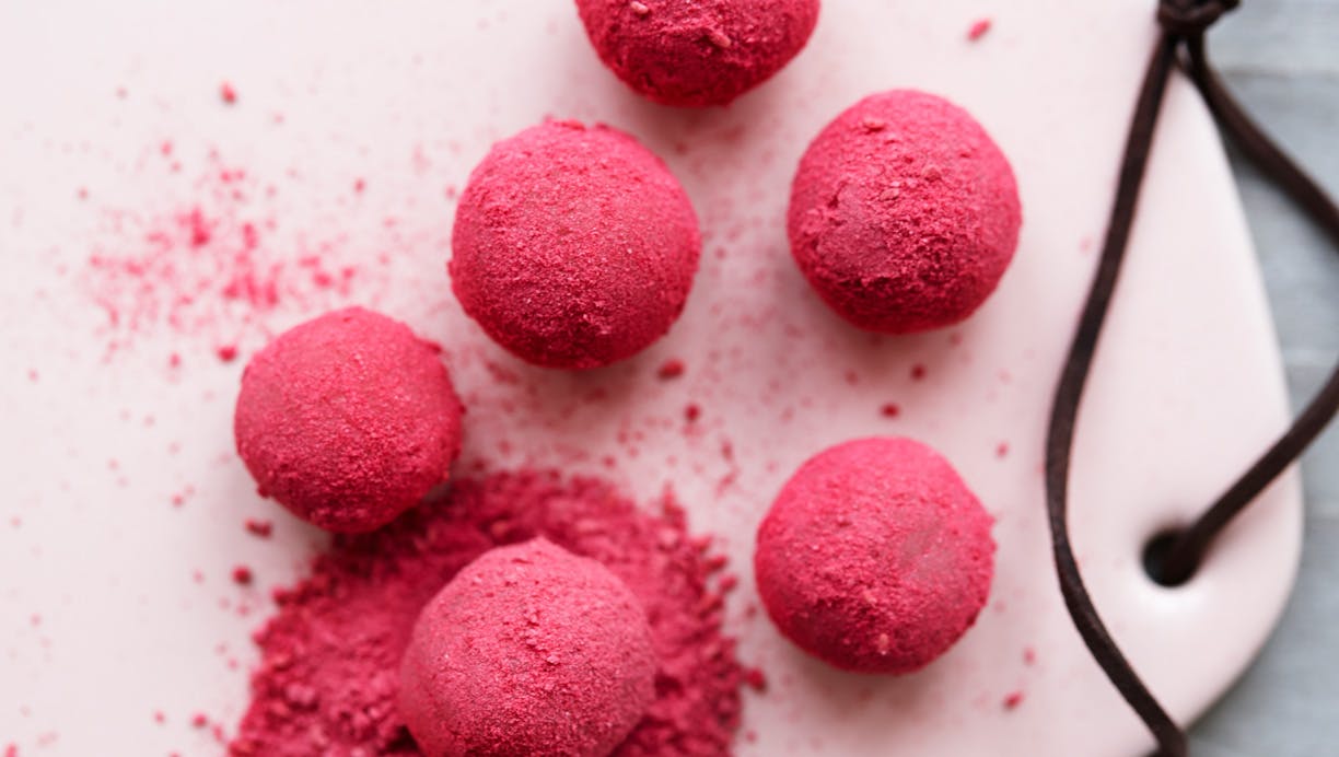 Julekonfekt - hindbær, marcipankugler