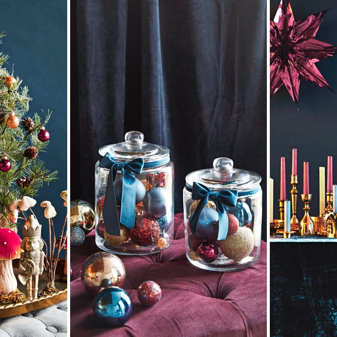 julepynt i juvelfarver