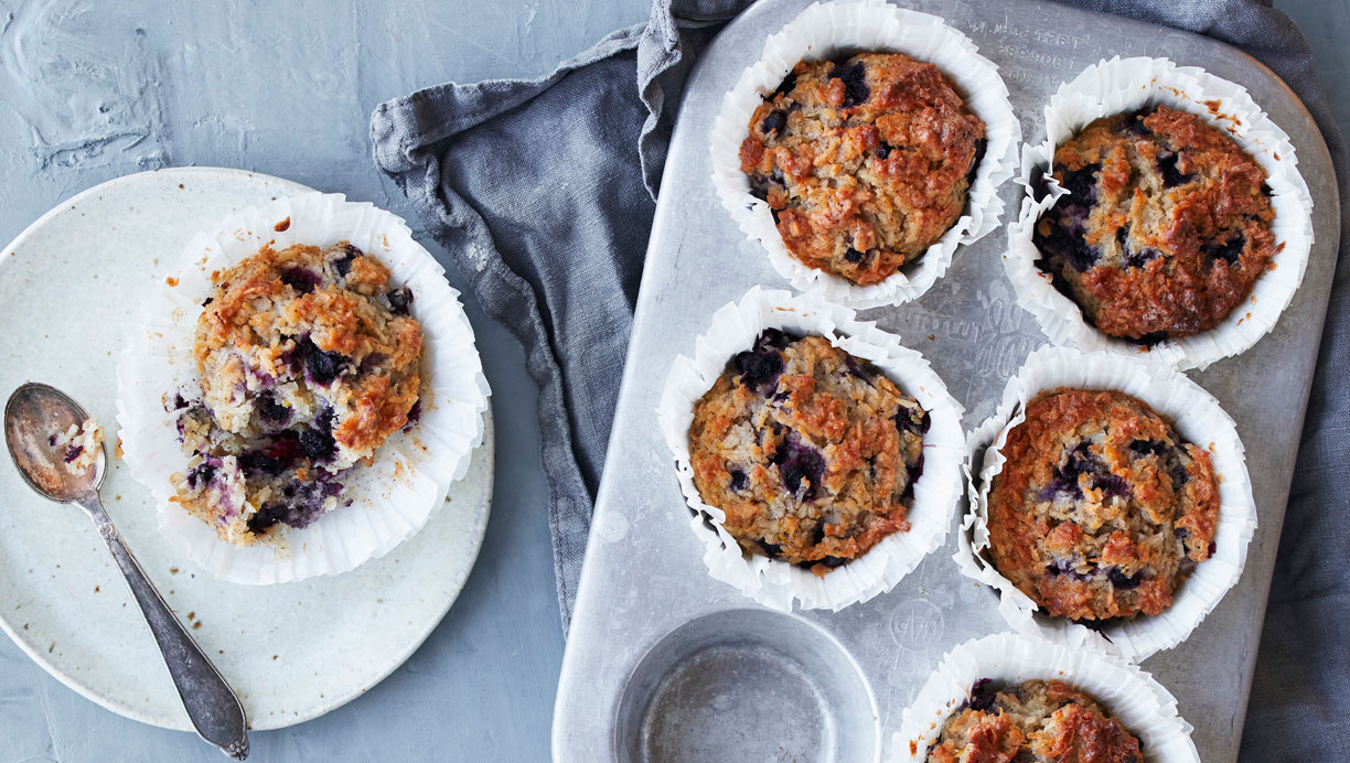 Kokosmuffins med blåbær