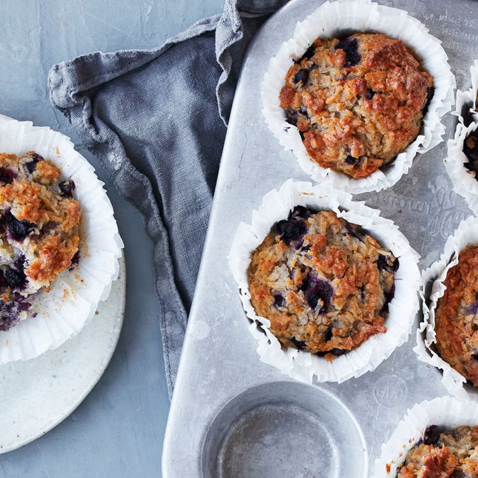 Kokosmuffins med blåbær