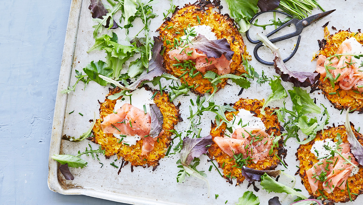 Butternut squash røsti med røget laks