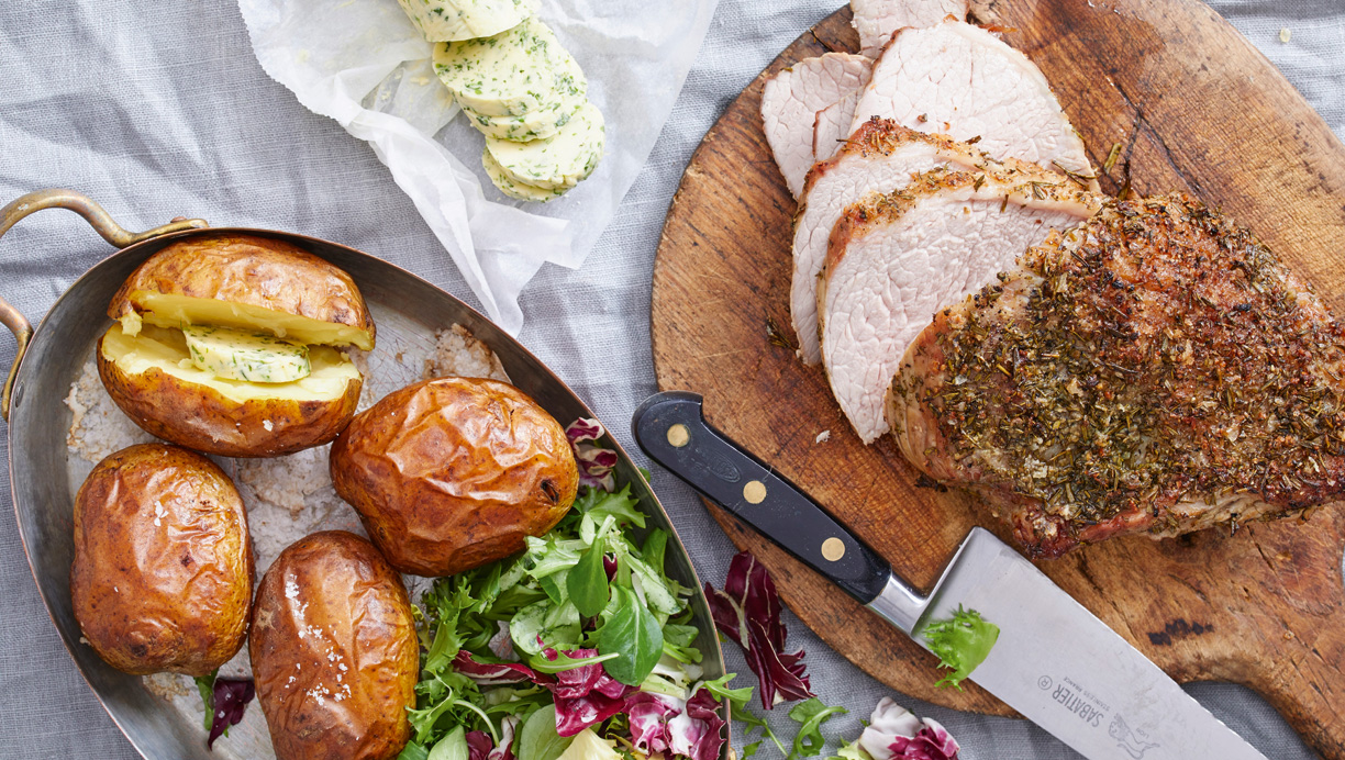 Culottesteg med bagte kartofler og bearnaisesmør 