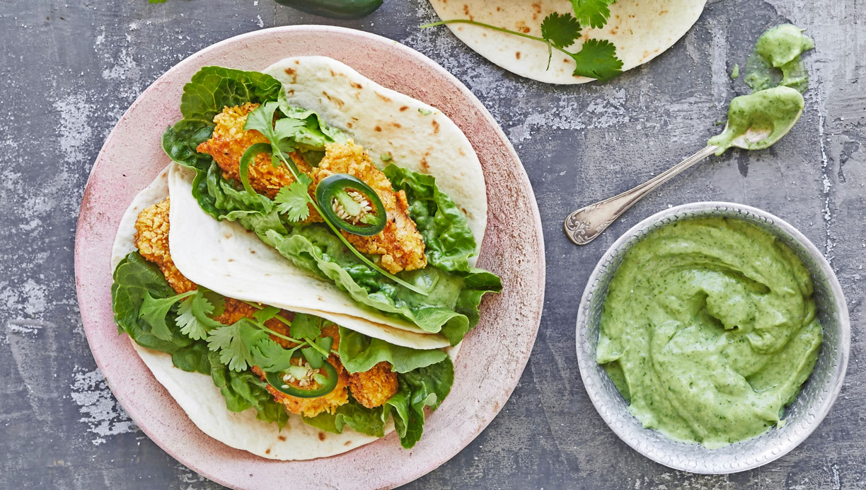 Fisketacos med koriandercreme