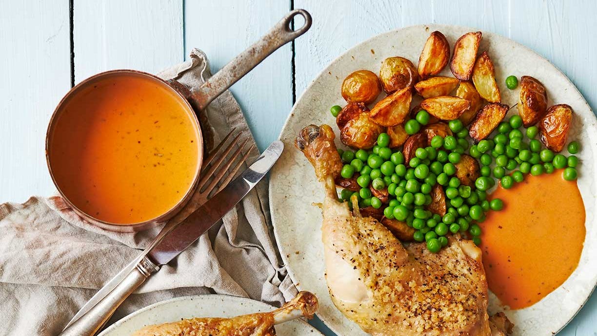 Kyllingelår med ovnbagte kartofler og whiskysauce