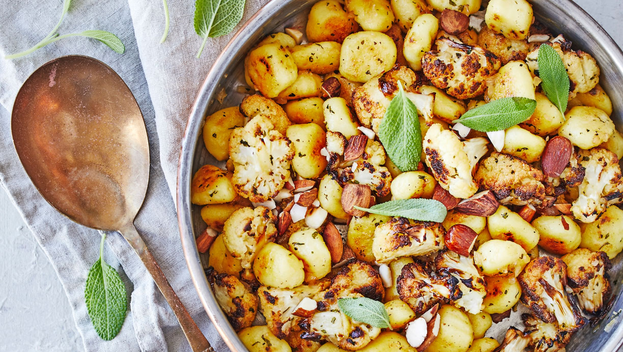 Gnocci med smørsauce og ristet blomkål 