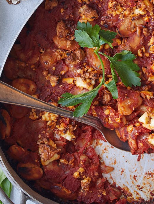 Græsk bønnefad med tzatziki