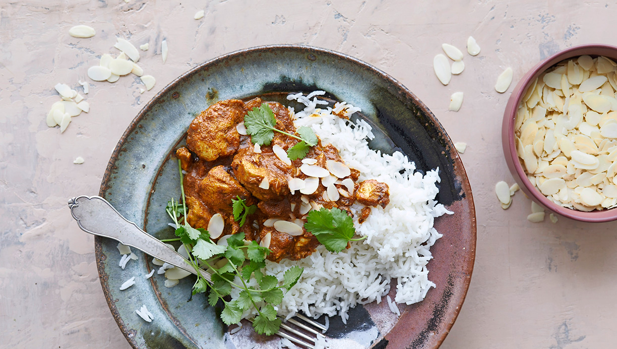 Kylling korma med basmatiris 