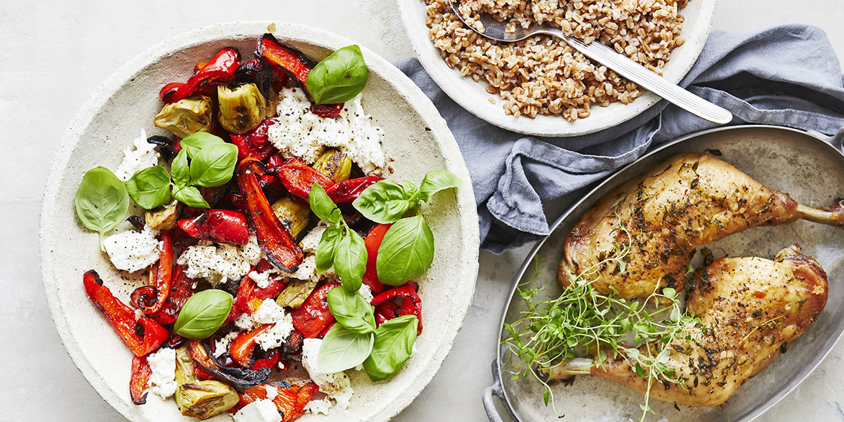 Kyllingelår med peberfrugt-caprese