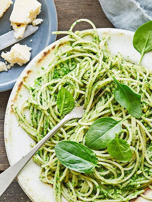 Pasta med spinatpesto