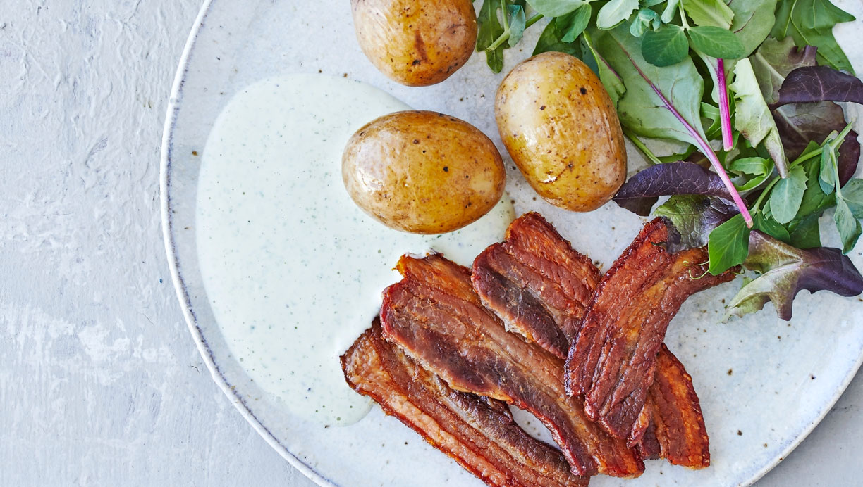 Stegt flæsk med kold persillecreme 