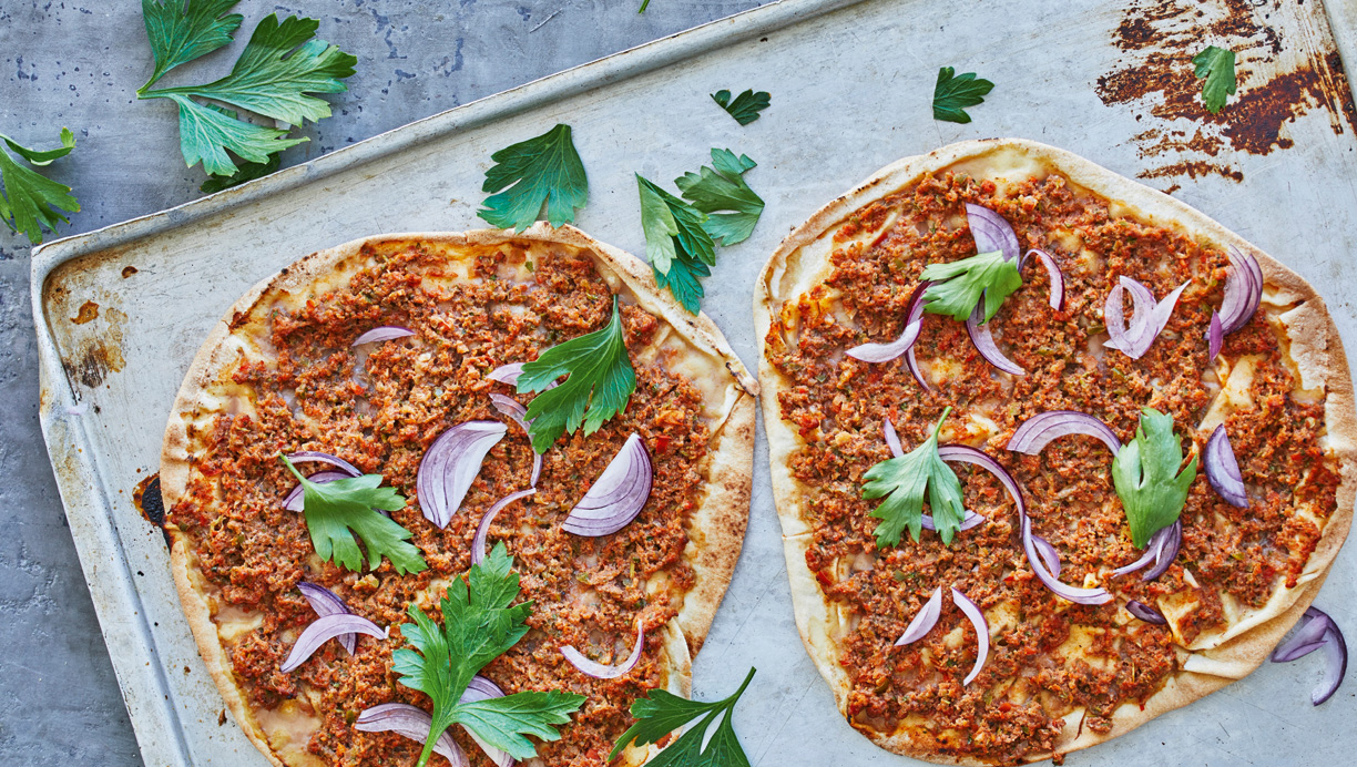 Tyrkisk lamacun-pizza 