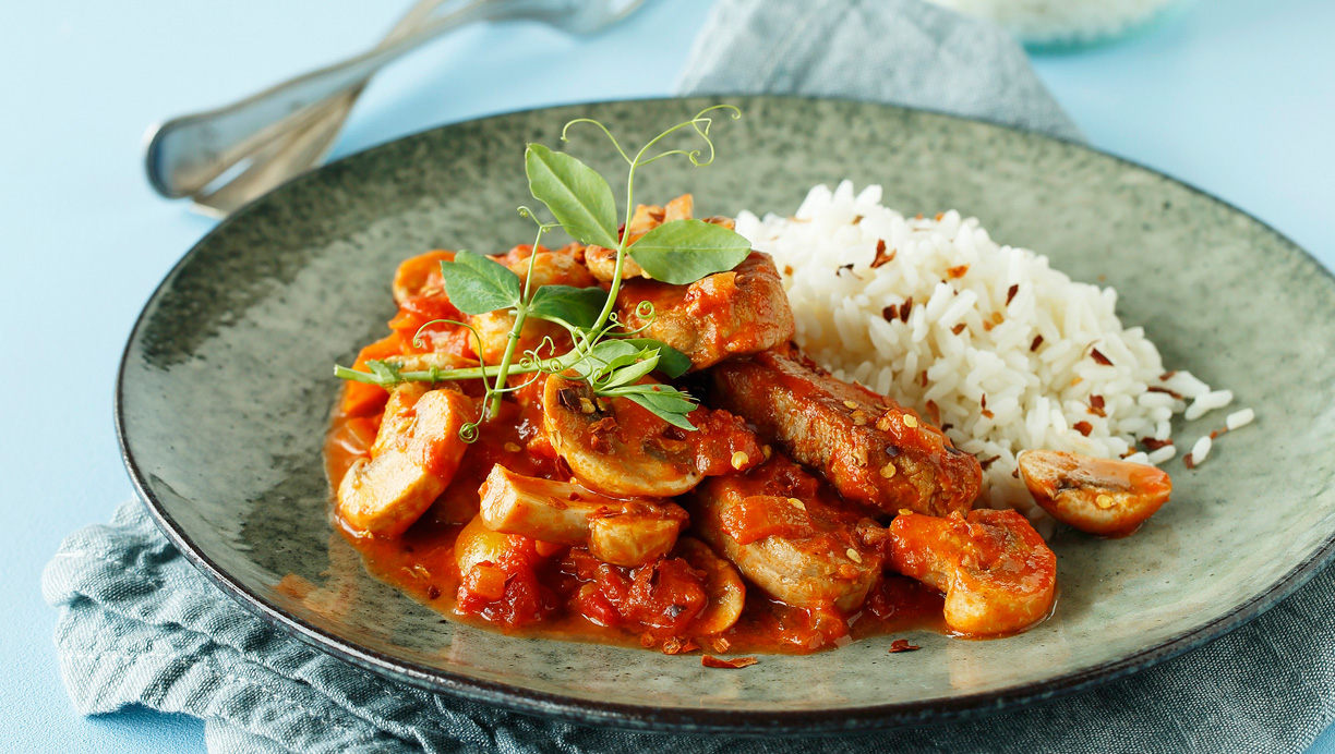 Mørbradgryde med tomat og bacon