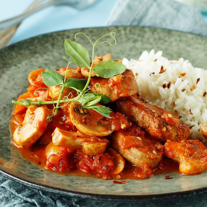 Mørbradgryde med tomat og bacon