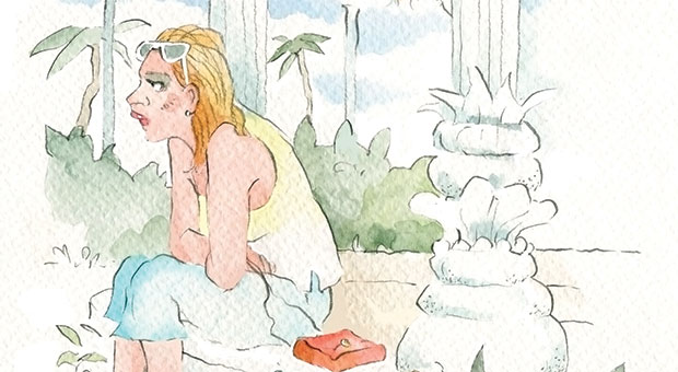 Nikolines brevkasse. Illustration af kvinde der er stressramt.