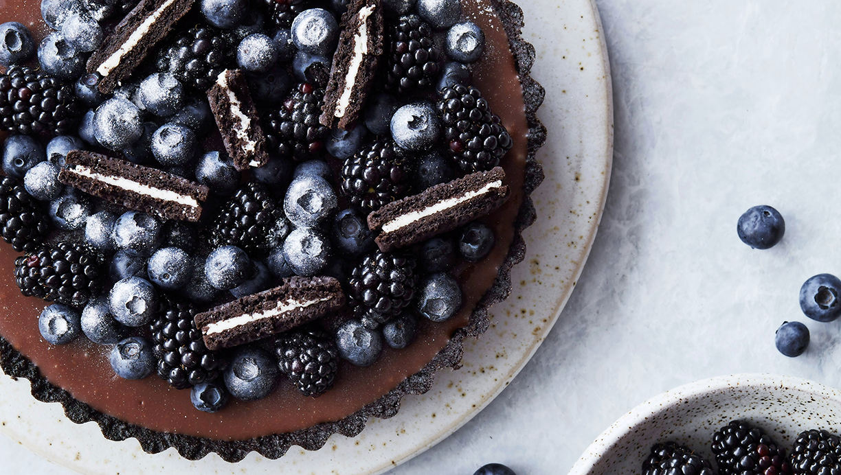 opskrift på oreotærte med sprød kiksebund