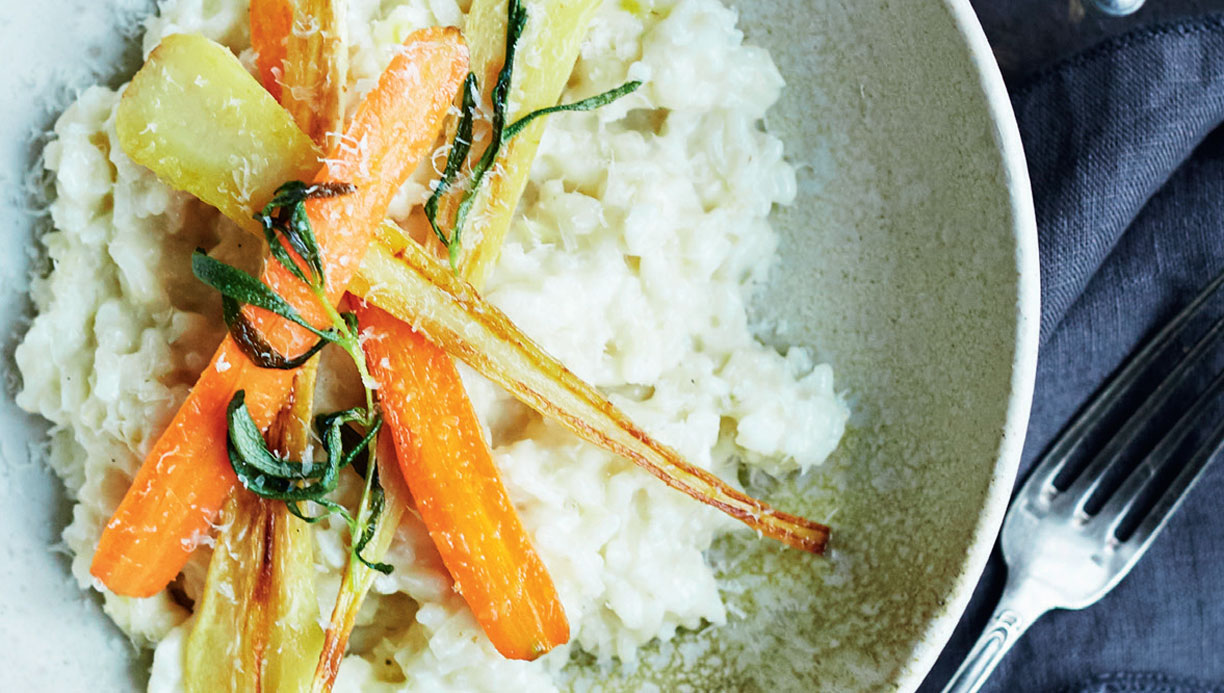 Risotto med rosmarin og gulerødder